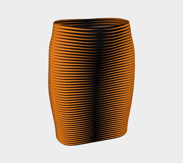 Orange Wedges Fitted Skirt - Objet D'Art