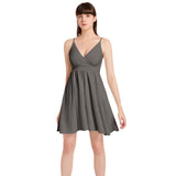 Spaghetti Strap Sleeveless Falred Hem Short Dress - Objet D'Art