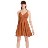 Clown Fish Orange Spaghetti Strap Sleeveless Falred Hem Short Dress - Objet D'Art