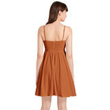 Clown Fish Orange Spaghetti Strap Sleeveless Falred Hem Short Dress - Objet D'Art