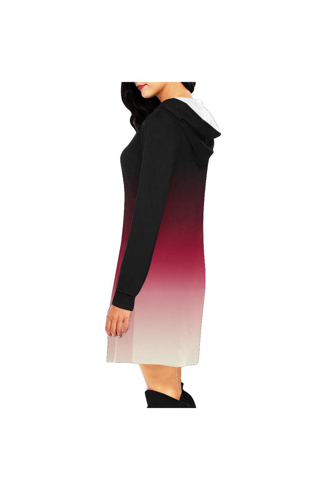 Gradient Rose All Over Print Hoodie Mini Dress (Model H27) - Objet D'Art