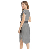 Notched Neck Belted Dress - Objet D'Art