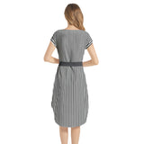 Notched Neck Belted Dress - Objet D'Art