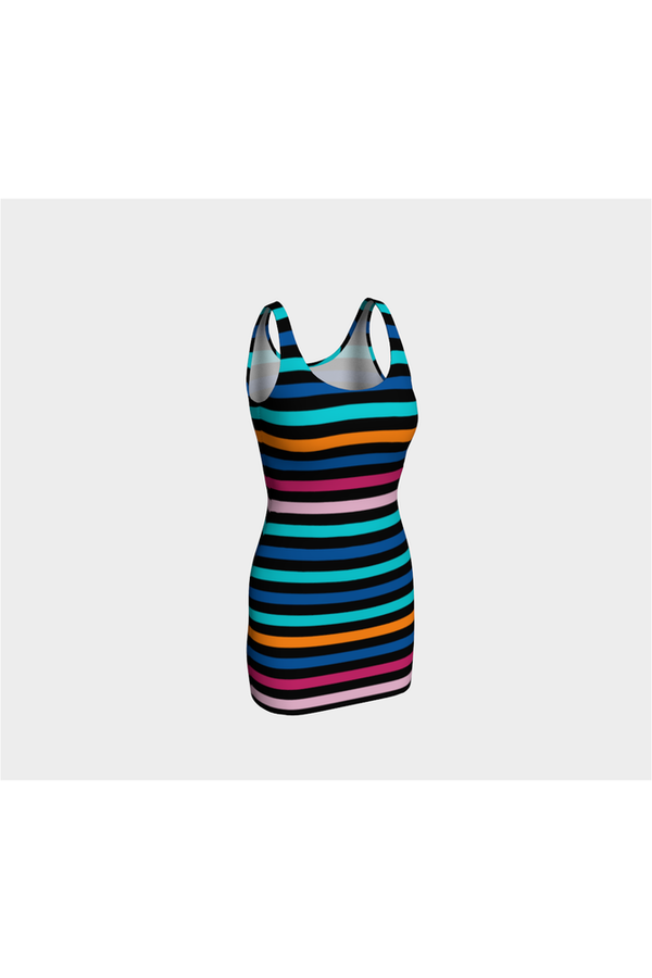 Color Stripes Bodycon Dress - Objet D'Art