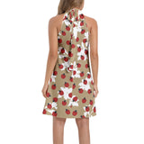 Tie Back Halter Neck Flared Dress