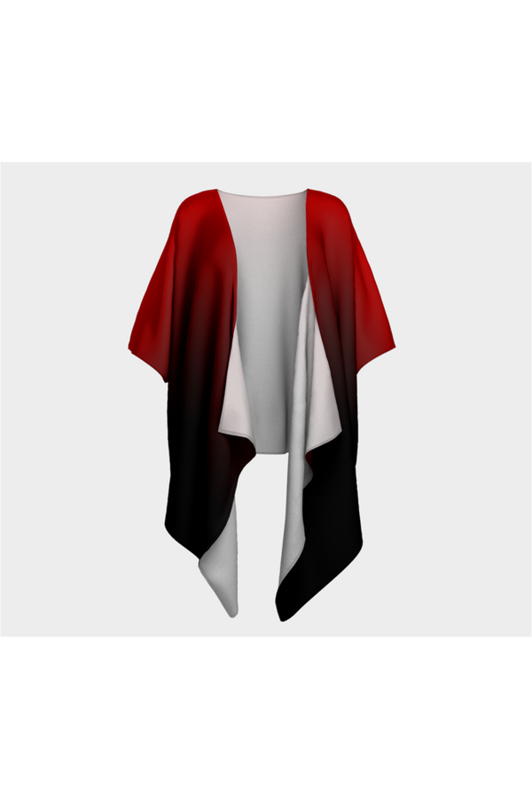 Fade Red to Black Draped Kimono - Objet D'Art Online Retail Store