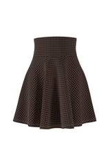 Corduroy Print Women's Skater Skirt - Objet D'Art
