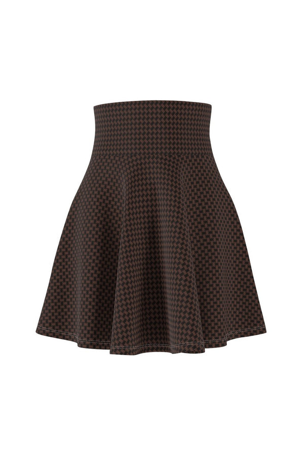 Corduroy Print Women's Skater Skirt - Objet D'Art