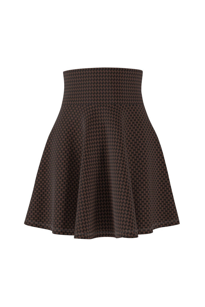 Corduroy Print Women's Skater Skirt - Objet D'Art