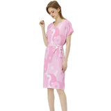 Batwing Sleeve Notch Neck Casual Dress with Belt - Objet D'Art