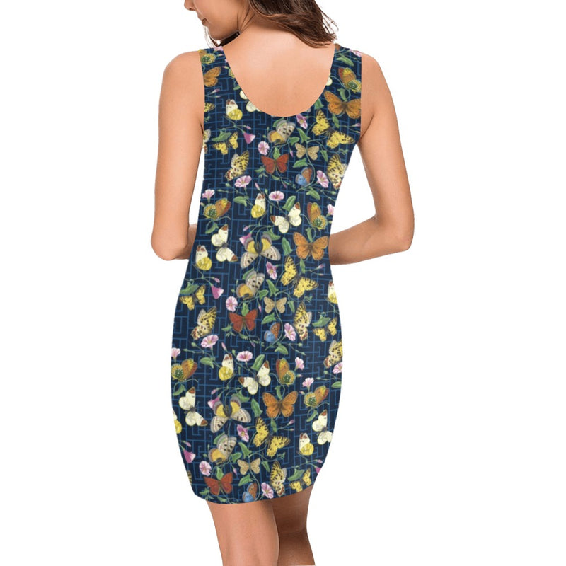 butterfly greek key print 2 Medea Vest Dress (Model D06) - Objet D'Art