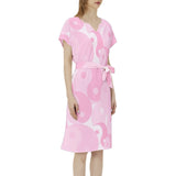 Batwing Sleeve Notch Neck Casual Dress with Belt - Objet D'Art