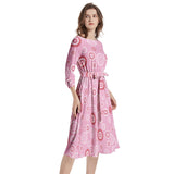 Boat Neck Belted Flared Dress - Objet D'Art