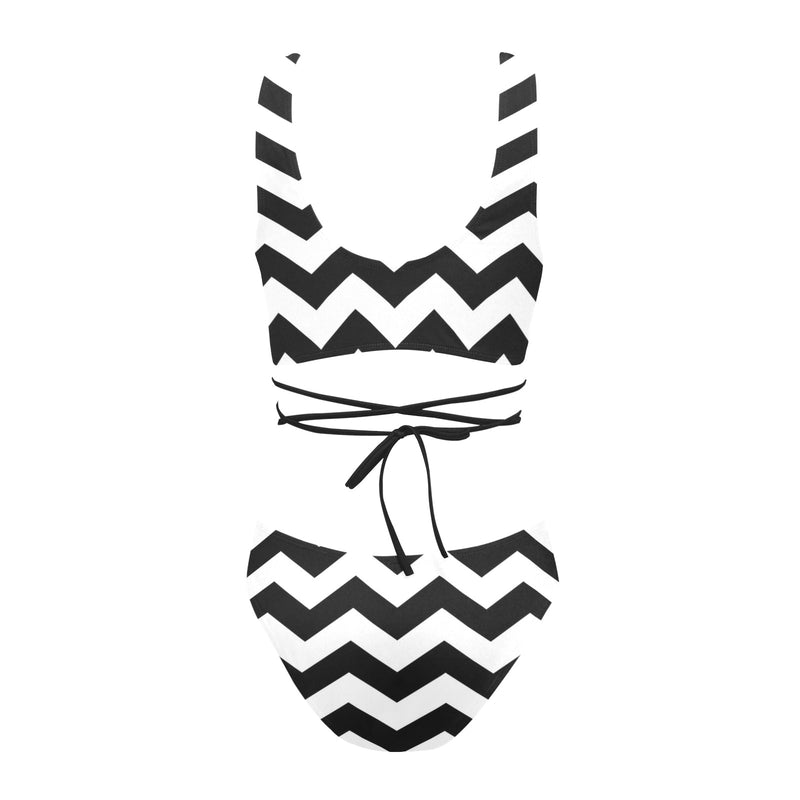 bw herringbone earrings Cross String Bikini Set (Model S29) - Objet D'Art