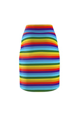 Rainbow Colored Women's Pencil Skirt - Objet D'Art