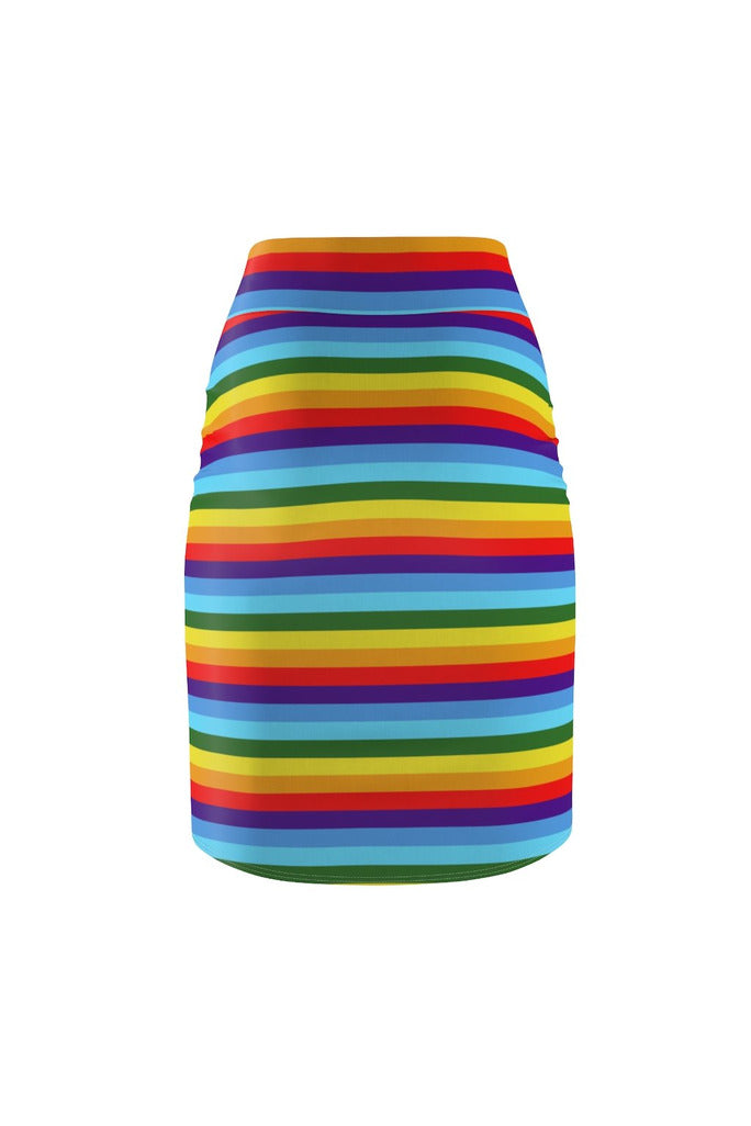 Rainbow Colored Women's Pencil Skirt - Objet D'Art