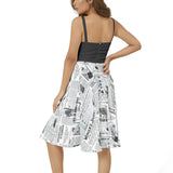 Sleeveless Square Neck Flare Hem Midi Dress - Objet D'Art