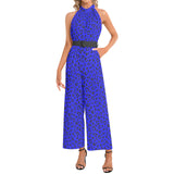 Halter Neck Buckle Belted Jumpsuit - Objet D'Art