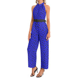 Halter Neck Buckle Belted Jumpsuit - Objet D'Art