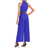 Halter Neck Buckle Belted Jumpsuit - Objet D'Art