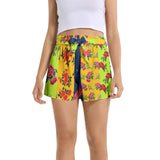 Ecletic Floral Array Women's Belted Short - Objet D'Art