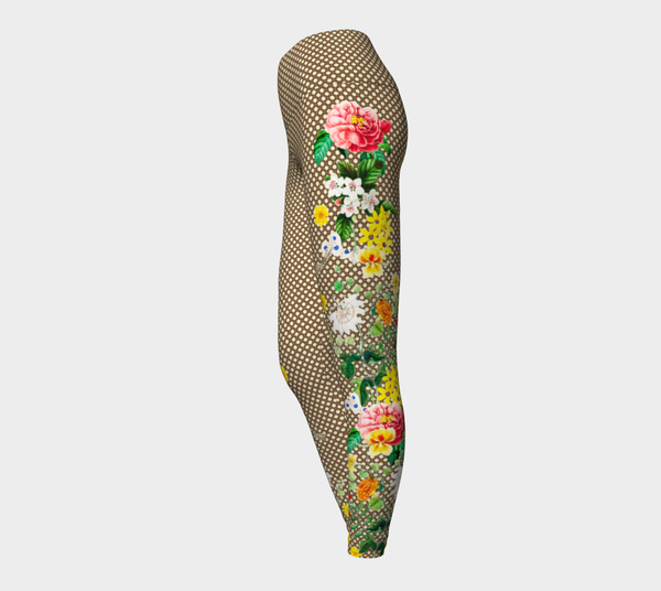 Floral Accented Yoga Leggings - Objet D'Art