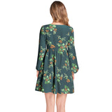 Nasturtium Lantern Sleeve Deep V-Neck Short Dress - Objet D'Art