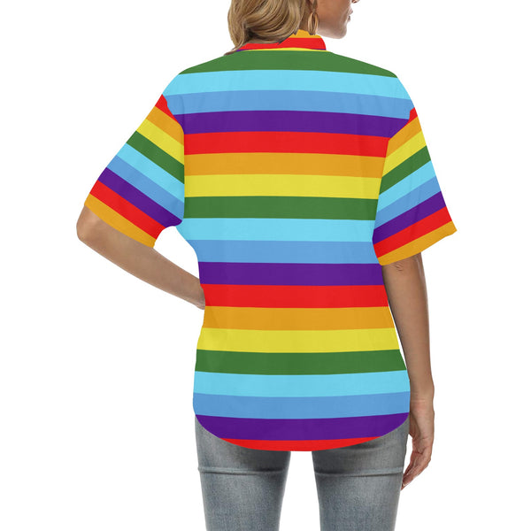 Rainbow Hawaiian Shirt for Women - Objet D'Art