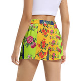 Ecletic Floral Array Women's Belted Short - Objet D'Art