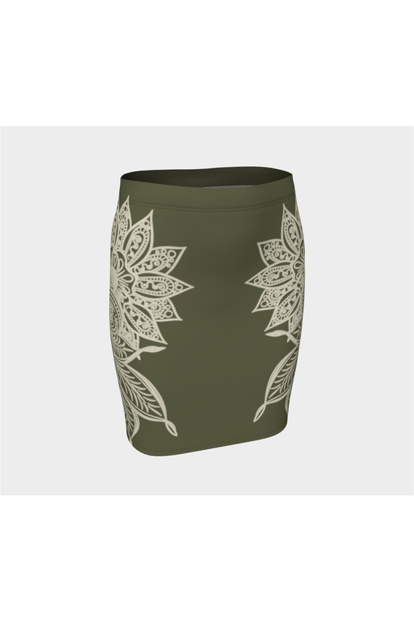 Sage Mandala Fitted Skirt - Objet D'Art