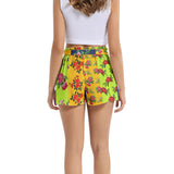 Ecletic Floral Array Women's Belted Short - Objet D'Art