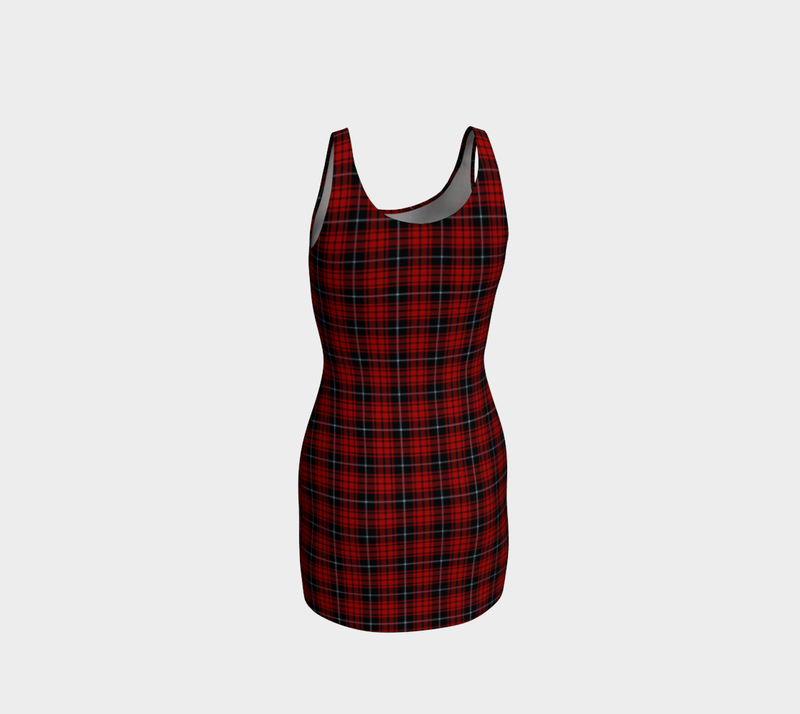 Brick Red Plaid Bodycon Dress - Objet D'Art