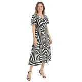 Flutter Sleeve Drawstring Waist Flared Dress - Objet D'Art