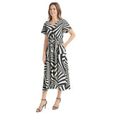 Flutter Sleeve Drawstring Waist Flared Dress - Objet D'Art