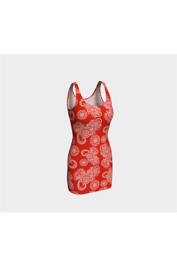 Red Paisley Bodycon Dress - Objet D'Art