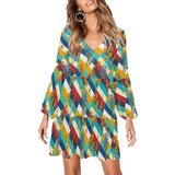 calico wildflowr africa V-Neck Loose Fit Dress (Model D62) - Objet D'Art