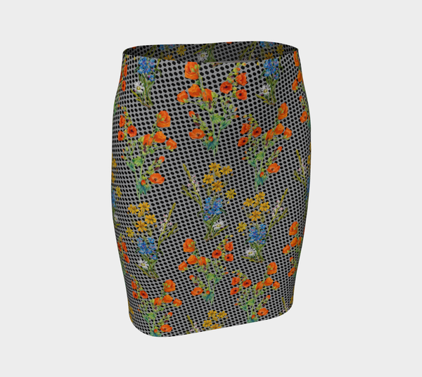 Floral Network Fitted Skirt - Objet D'Art
