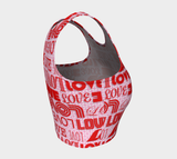 Love Print Athletic Crop Top - Objet D'Art
