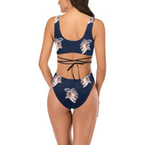 cheribum navy blue print 5 Cross String Bikini Set (Model S29) - Objet D'Art