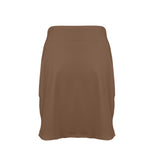 mocha solid print 2 Women's Golf Skirt with Pockets (Model D64) - Objet D'Art