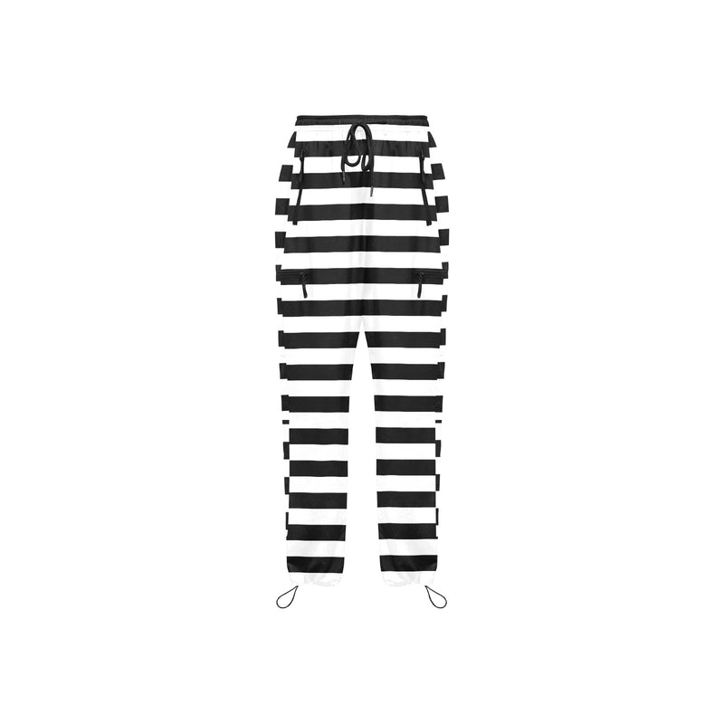 bw bold striped print 2 Women's Quick Dry Cargo Sweatpants (Model L65) - Objet D'Art