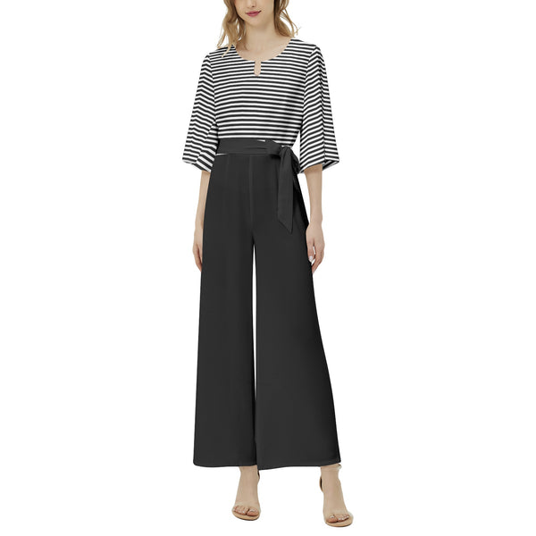 Dolman Sleeve Belted Wide Leg Jumpsuit - Objet D'Art