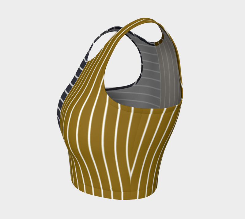 Antique Bronze & Gunmetal Athletic Crop top - Objet D'Art