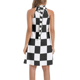 Tie Back Halter Neck Flared Dress - Objet D'Art