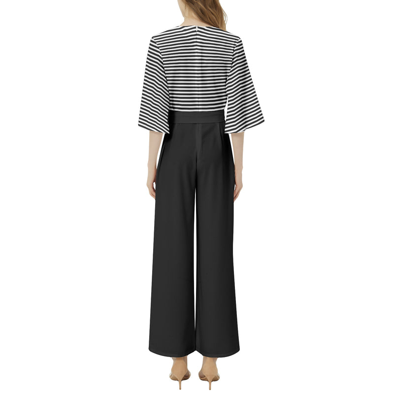Dolman Sleeve Belted Wide Leg Jumpsuit - Objet D'Art