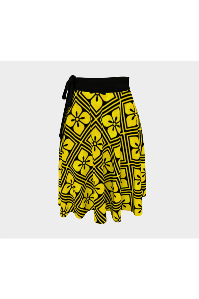 Gold Floral Wrap Skirt - Objet D'Art