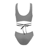 striped geo print 5C Cross String Bikini Set (Model S29) - Objet D'Art
