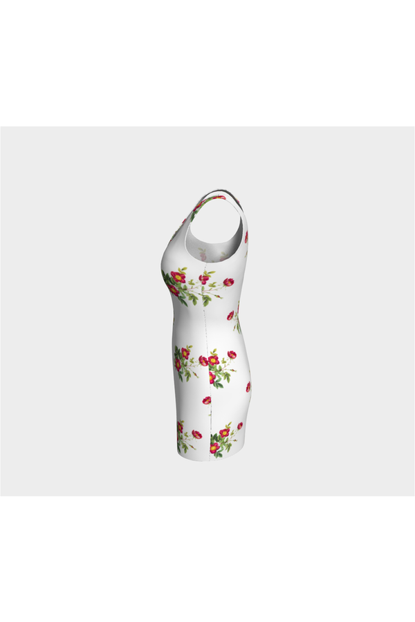 White Floral Bodycon Dress - Objet D'Art