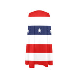 red white blue star and stripes print Sleeveless A-Line Pocket Dress (Model D57) - Objet D'Art