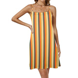 autumn grooves 2 yoga_leggings_template-Recovered-Recovered copy-Recovered-Recovered-Recovered-Recov Drawstring Neck Sleeveless Dress (Model D68) - Objet D'Art